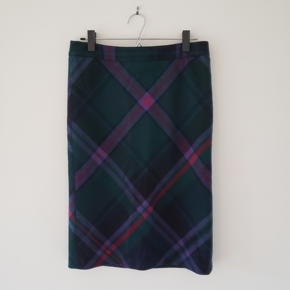 Wool Blend Eddie Bauer Plaid Skirt Size 4, New